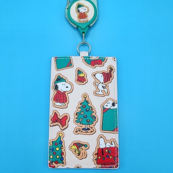 Loungefly Peanuts Snoopy Holiday Cookies Christmas Retractable Lanyard ID Holder - Picture 1 of 12